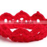 Fashion Korean Cute Newborn Baby Kids Soft Acrylic Crochet Crown Headband Hairband thumbnail-5