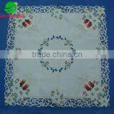 Christmas Table Cloth With the Embroidery of X'mas Flower and Candle