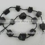 Black tourmaline nugget beads for jewelry