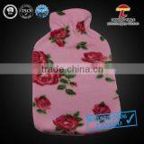 2000ml BS Hot Water Bottle With Rose Fleece Cover thumbnail-1