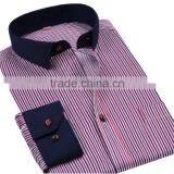 Button Cuff Collar Gingham Long Sleeve Men Woven Shirt,2015 Latest Design Mens Long Sleeve Plaids Shirt Pink 40 Cotton Shirt thumbnail-2