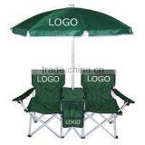 Promotional Folding Beach/Camping/ Patio Double Chair With Umbrella And Cooler Bag Quality Choice thumbnail-1