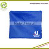 Blue Nylon Mesh & Polyester Zipper Bag