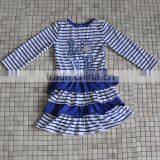 Kids Girls Clothing 2016 Child Fall Outfits Stripe Ruffle Dress Sun Flower Boutique thumbnail-5