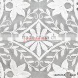 China Textile Supplier White Orandy Blackout Embroidery Circle Flower Fabric For Five Star Hotel Curtain Decoration HM thumbnail-4