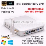 Popular multimedia pc FMP02-1037UC with Dual Core 4 Threads Intel HD Graphics 1*HDMI+1*VGA+1*LAN dual display