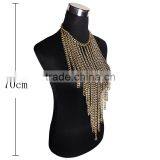 European And American Big Multilayer Exaggerated Sweater Body Chain Tassel Alloy Long Necklace thumbnail-2