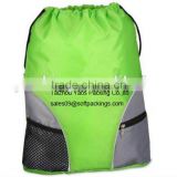 high quality drawstring bag with zipper, polyester string bag