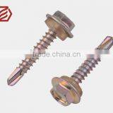 2015 Hot Sales 6.8 Grade Carbon Steel Zine Plated Hex Head Drilling Screws