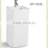China New Design Popular Ceramic Wash Basin One Piece Bathroom Sink and Countertop thumbnail-2
