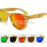 Fashion promotional custom logo handmade polarized bamboo wooden cheap sunglasses