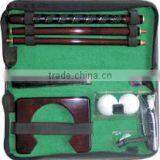 Executive Outdoor and Picnic Golf Gift Set With Easy Carrying Leather Golf Bag thumbnail-1