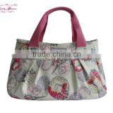 European Style Flowers Print Ladies Waterproof Canvas Handbag thumbnail-1