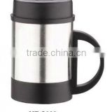 Double wall Stainless steel coffee Cup with plastic handle and lid