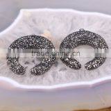 Fashion Pave Crystal Zircon Double Horn Druzy Stone Pendant, Simple Design Pendant Jewelry For Women thumbnail-2