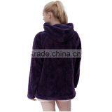 Latest Design 100 Polyester Snuggle Fleece Ladies No Zipper Pullover Hooded Hoodie Jackets Sweatshirt With Kangaroo Pockets thumbnail-5