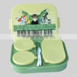 OEM design children plastic lunch box with spoon and fork