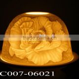 ceramic flower tealight holder-BC007-06021