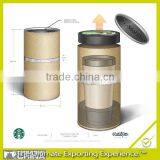 Paper Board Tube With Tin Lid and Silver Sticker in Middle