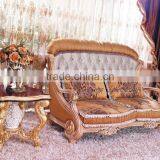 Luxury European Victorian Style Living Room Beige Sofa Set/Fancy Palace Wood Carving Tufted Button Fabric Sofa With Cushions thumbnail-3