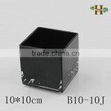 Simple Black Square Glass Vase, Handmade Home Use Glassware thumbnail-1