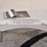 Round Wooden Coffee Table Steel Table thumbnail-3