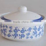 2-tone Solid Color Stoneware Soup Bowl With Glass Lid thumbnail-4