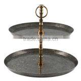 Black & Gold Metal Antique Cake Stand thumbnail-1