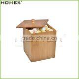 Home Natural Bamboo Lid Caddy Food Canister/Homex_Factory thumbnail-2