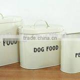 Set of 2 Oval Metal Pet Feed Tin Container thumbnail-5