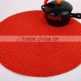Red Color Round Woven Placemat