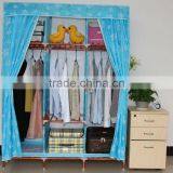 Huge Size With Side Pockets Non-woven Fabric Portable Folding Wardrobe thumbnail-5