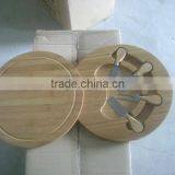 2017 Hot Selling 100% BAMBOO Round Cheese Board With Knife