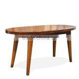 Coffee Table Teak Wood Whit Oval Shape Top Model Natural Color thumbnail-3