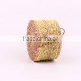 Jute Burlap Natural Hessian Ribbon With Yellow Lace Trim Wedding Rustic Vintage thumbnail-3