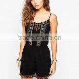 2015 Fashionable Hot Sale OEM Customized Embroidered Strappy Romper thumbnail-1