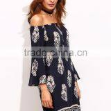 New Printing Design off Shoulder Summer Dress Wholesale Dress Material in Surat thumbnail-4