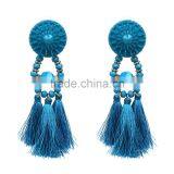 Bohemian Colorful Tassel With Crystal Beads Dangle Earrings for Women Jewelry thumbnail-2