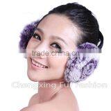 CX-EM-03R Fashion Ladies Genuine Rex Rabbit Fur Custom Fur Earmuffs thumbnail-5