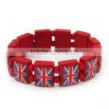 Country Flag Stretchable Wooden Bracelet Custom Wooden Bracelet thumbnail-1