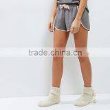 Custom Cotton Sexy Strap Pajamas Grey Brushed Wrap Back Cam And Shorts Contrast Pink Trim Satin Style thumbnail-5