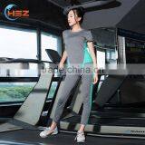 HSZ-7894 T Shirt+sport Bra+pants Three-piece Sport Indian Girls Legging Girl Sexy Image Custom Yoga Pants Yoga Wear Women thumbnail-2