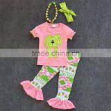 2016 Easter Design Pink Dog Shirt Girls Boutique Clothing Aztec Pants With Matching Headband and Necklace Set thumbnail-1