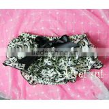 Baby Black Leopard Ruffles Satin Bloomers Panties BSO3 thumbnail-1