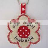Personalised Flowergirl Key Ring Wedding Gift / Favour Felt & Fabric Flower thumbnail-4