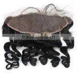 7A Full Lace Frontal Brazilian Virgin Hair Loose Wave 13X4 Brazilian Hair Closure Lace Frontal With Bleached Knots thumbnail-4