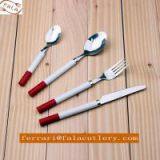Cute Child Dinner Spoon Knife Fork Plastic Handle Cutlery Set thumbnail-1