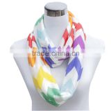 Fashion chevron cotton jersey loop scarf fashion zig zag pattern jersey scarf