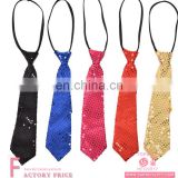 5 colors Boys Sequin Necktie Ties Solid Color Adjustable silk necktie wholesale for boys party dress