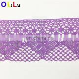 OLCT1314 13cm Fashjion Purple Swiss 100% Cotton Crochet Lace for Ladies Dress thumbnail-1